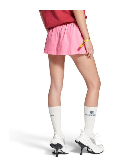 Balenciaga Women's Laurel Classic Football Shorts Mini Skirt In Baby Pink