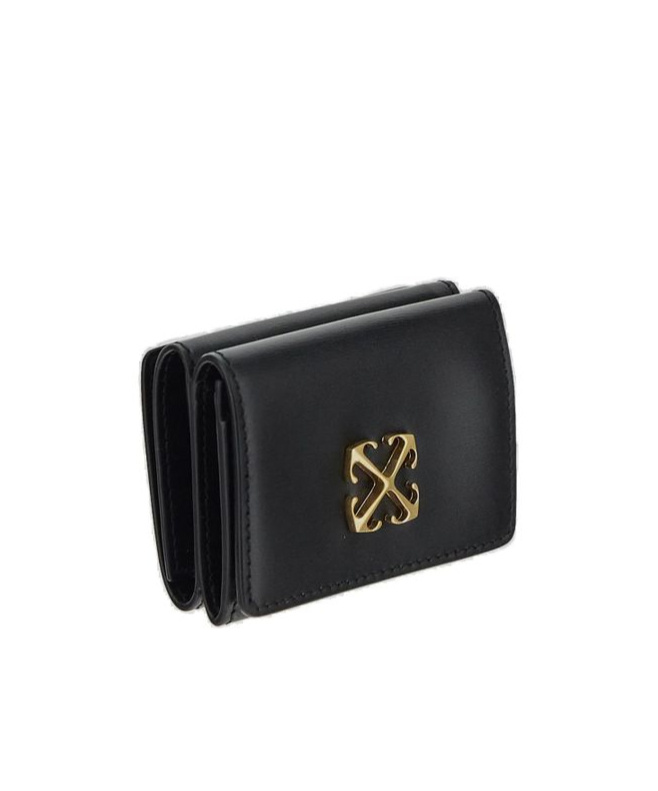 Off-white Jitney Logo Plaque Wallet In Black