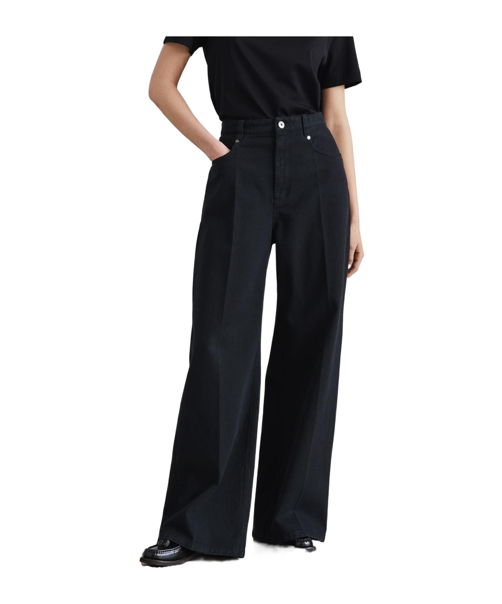 Brunello Cucinelli Dyed Straight-leg Trousers In Black