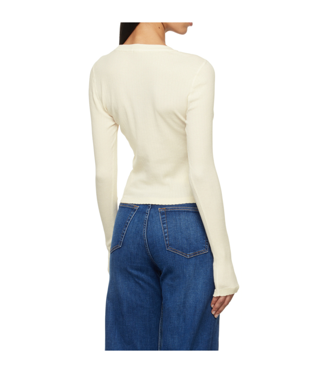 Re/done Off-white Hanes Edition 90s Pointelle Baby Long Sleeve T-shirt In White
