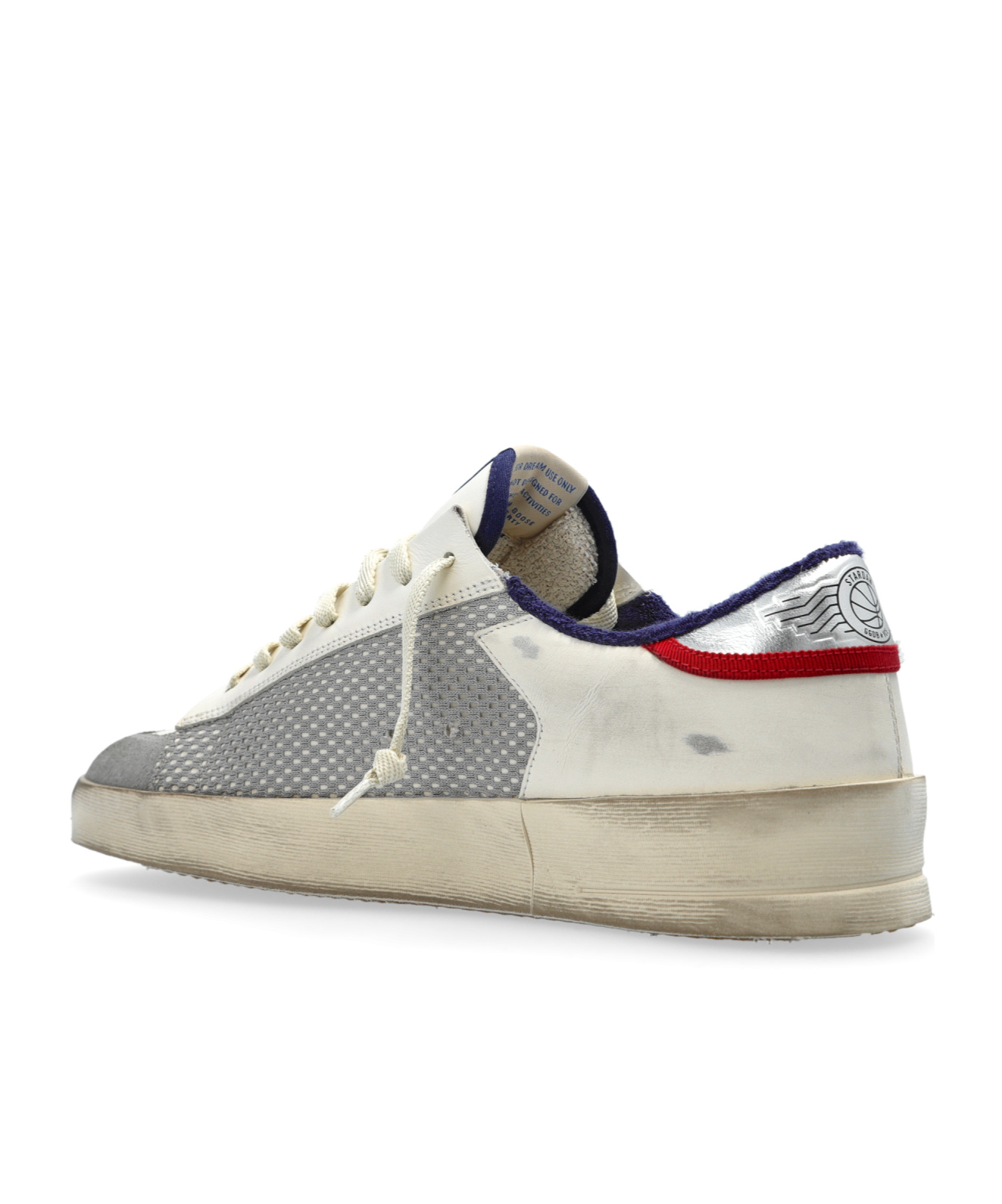 Golden Goose Stardan Leather And Net Upper Suede Toe And Star Laminated Heel Sneakers White