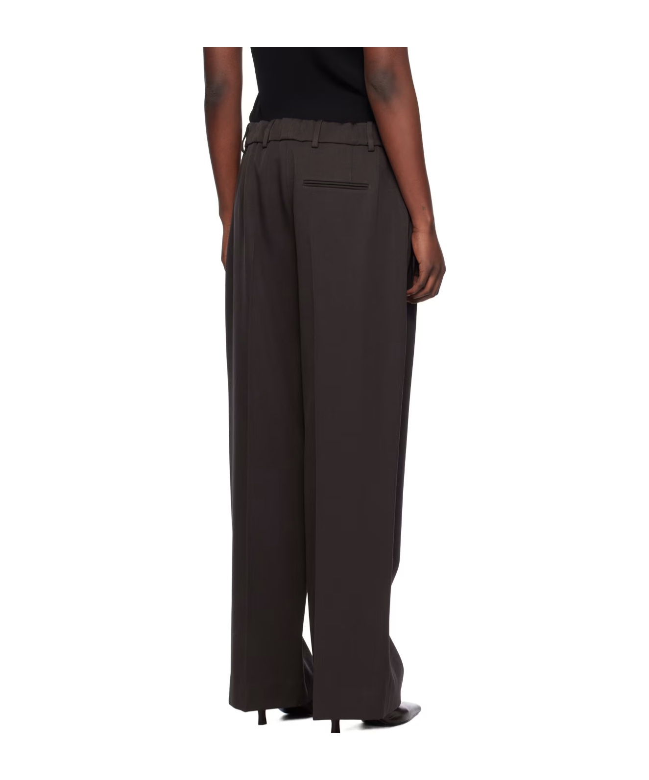 The Row Roan Pleated Casual Pants In Black