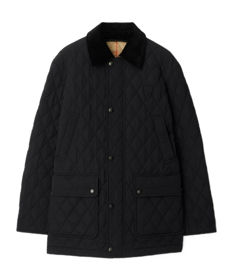 Burberry Quilted Nylon Jacket In Black