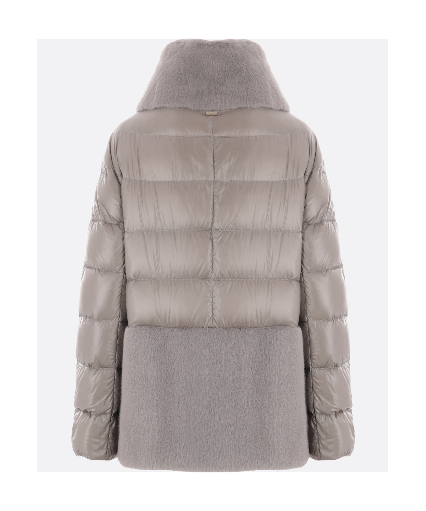 Herno Down Jacket With Ecological Fur In Gray