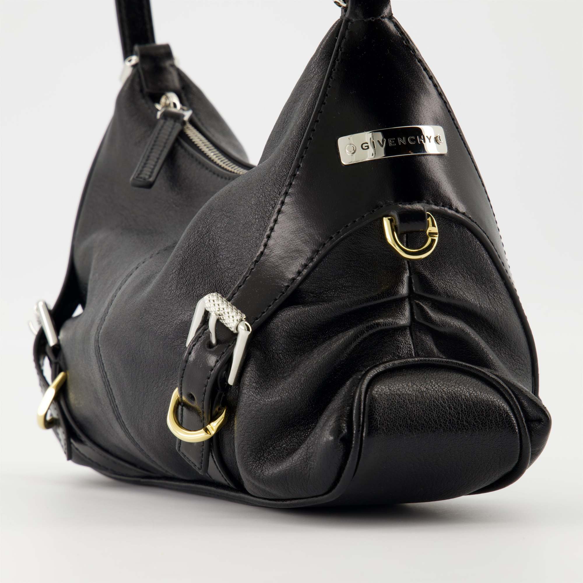 Givenchy Voyou Small Harness Handbag In Nappa In Black