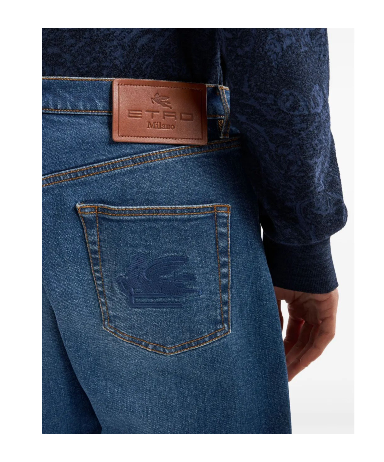 Etro Straight-leg Denim Trousers With Five Pockets In Blue