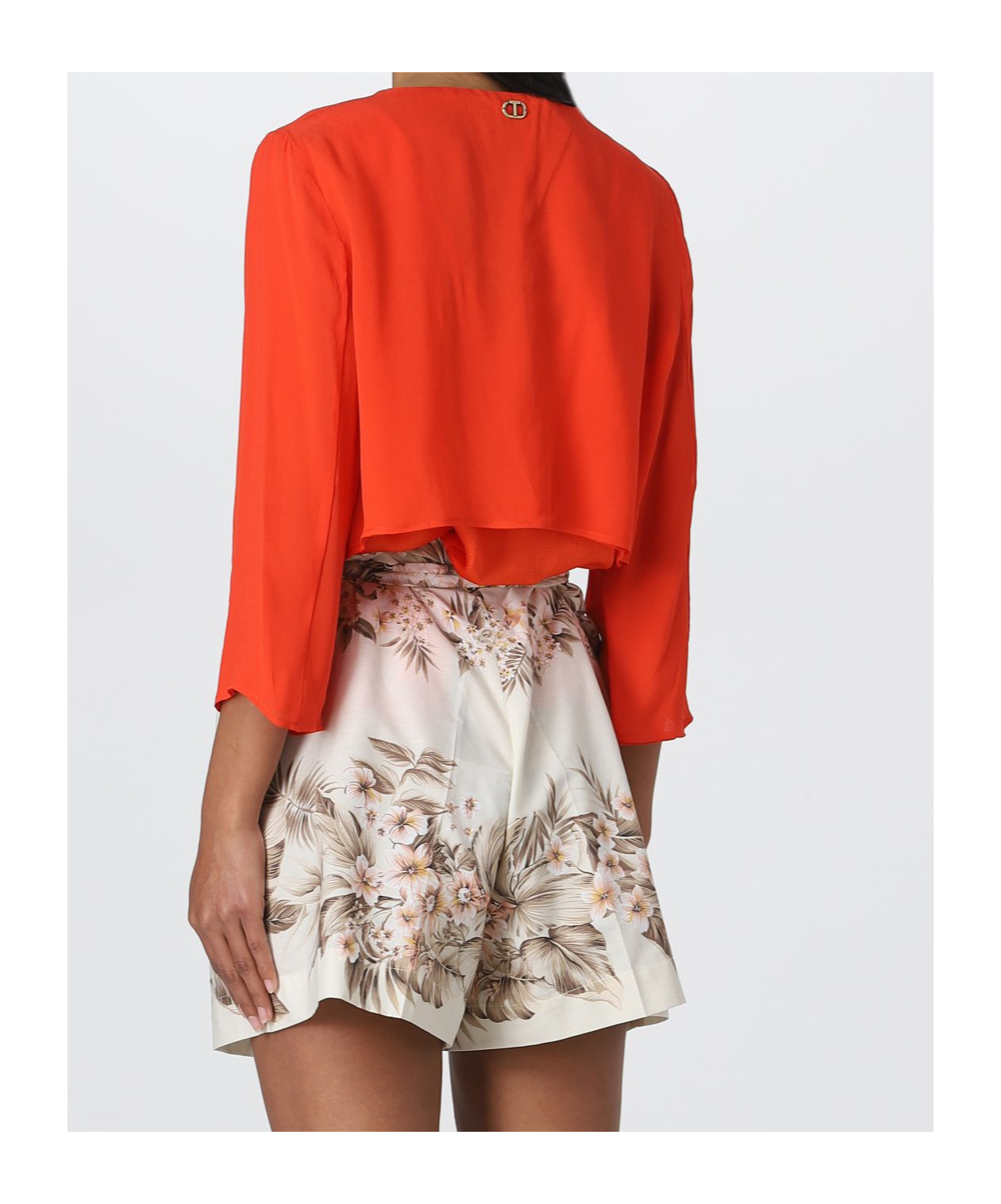 Twinset Short-sleeved Casual Jacket In Multi