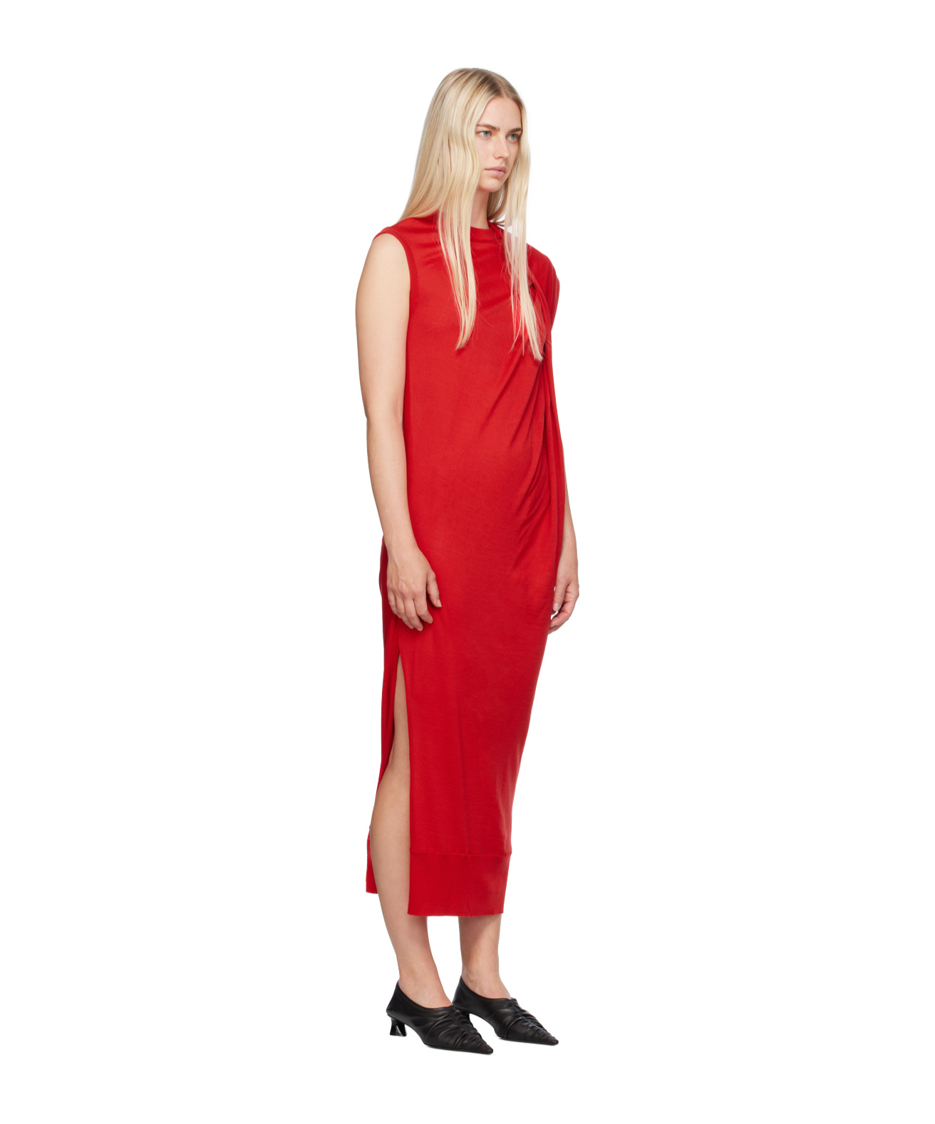 Shop Stella Mccartney Pendant Knit Dress In Red