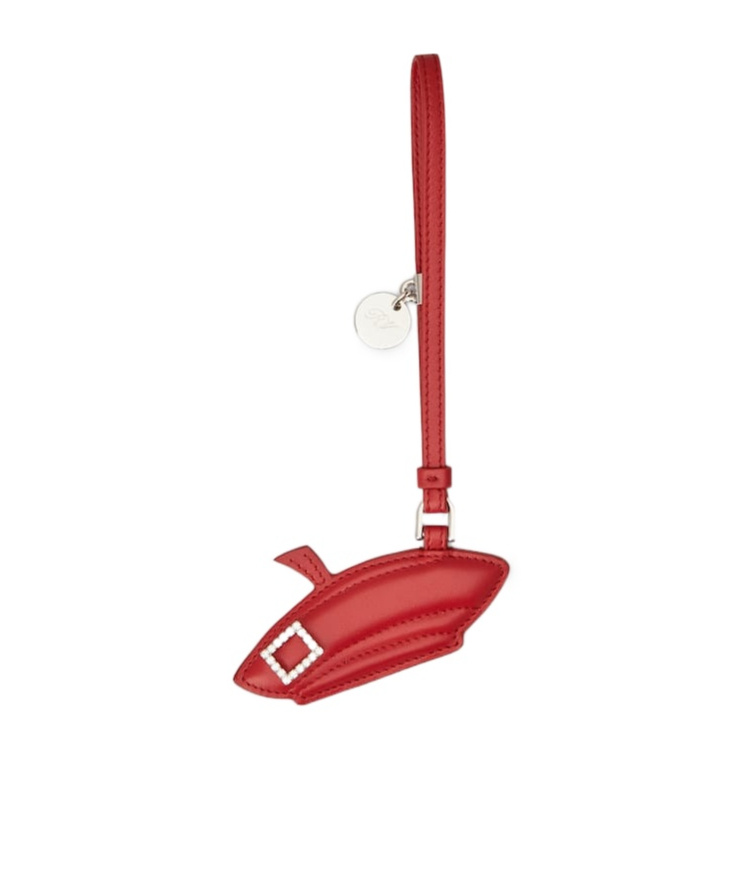 Roger Vivier Très Vivier Bag Charm In Leather In Red
