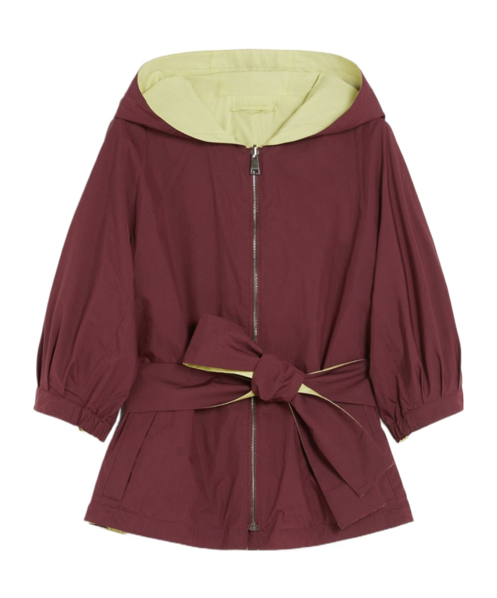 Weekend Max Mara Reversible Windbreaker In Water-repellent Fabric In Bordeaux Red