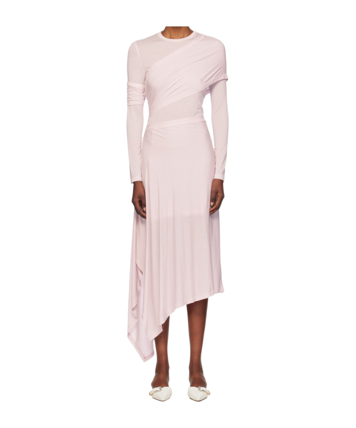 Helmut Lang Long-sleeved Dress In Pink