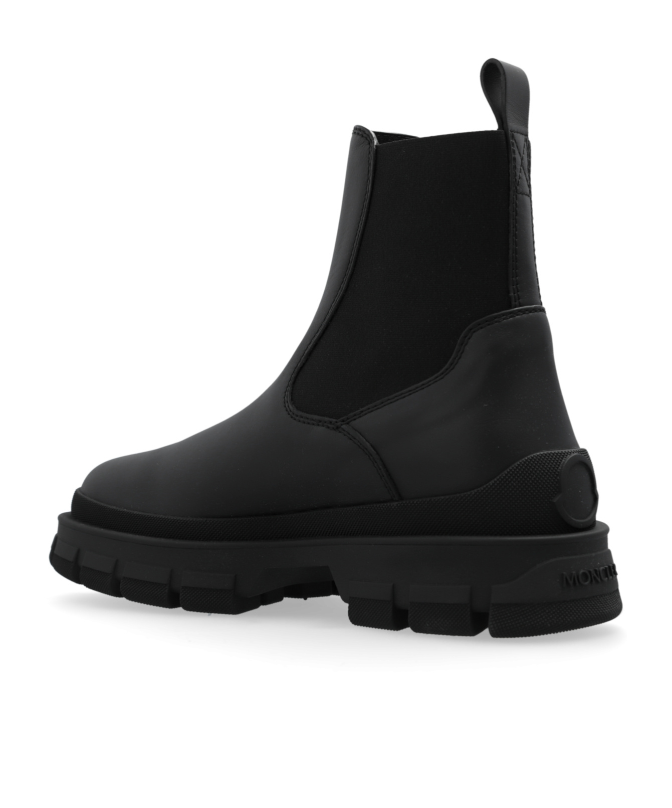 Moncler Bottes Chelsea En Cuir Hevea In Black