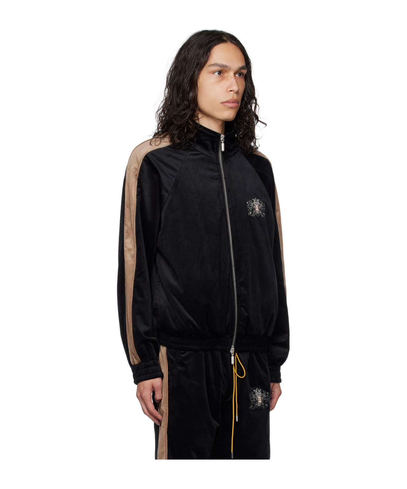 Rhude Right-collar Zipper Casual Jacket In Black