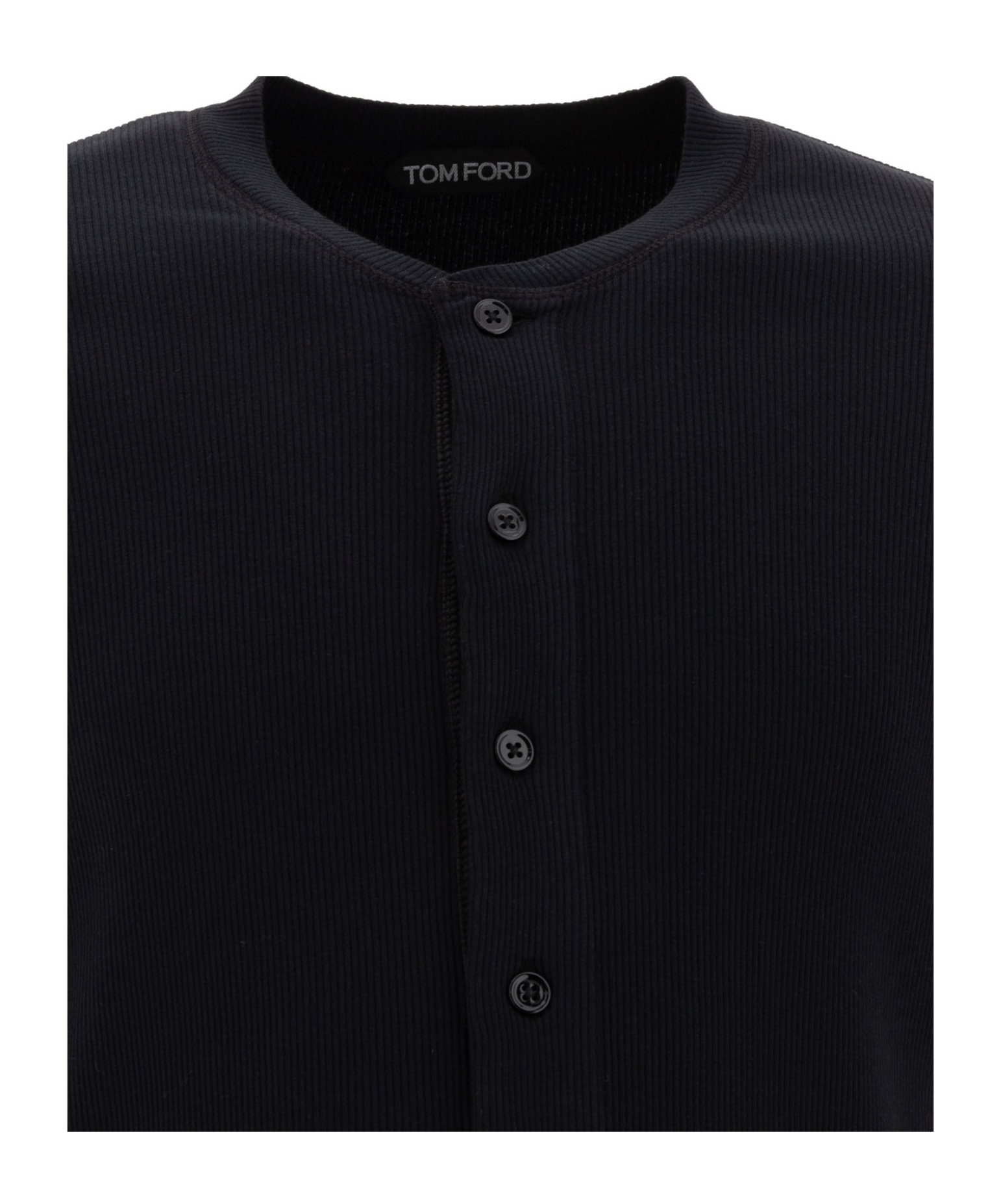 TOM FORD TOM FORD FINE-RIBBED LOGO EMBROIDERED T-SHIRT
