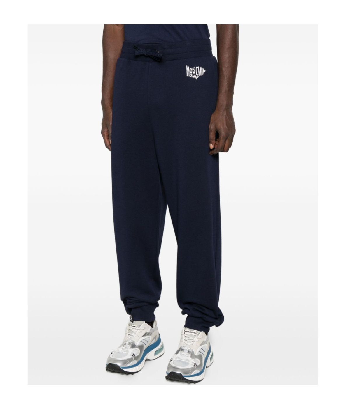 Moschino Logo-embroidered Track Pants In Black