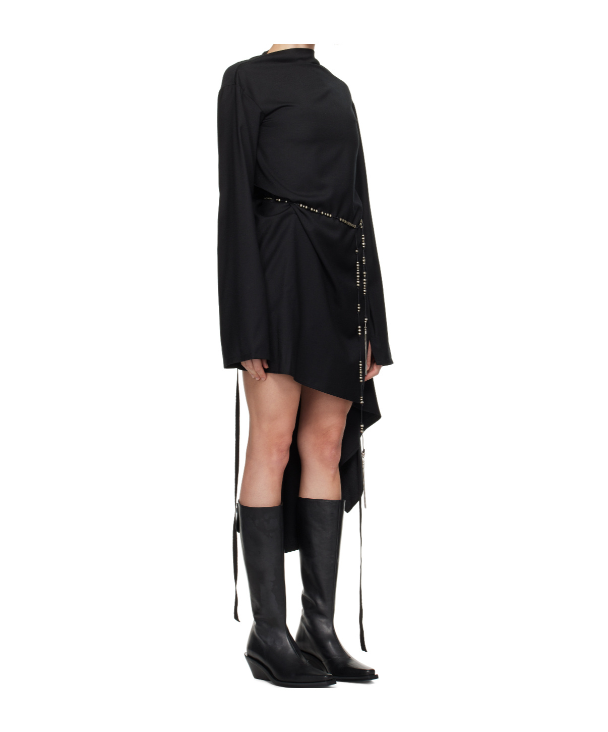 Ann Demeulemeester Long-sleeved Dress In Black