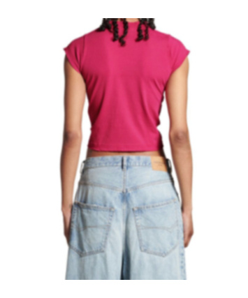 Shop Balenciaga Women's Ciao Bello Shrunk T-shirt In Pink