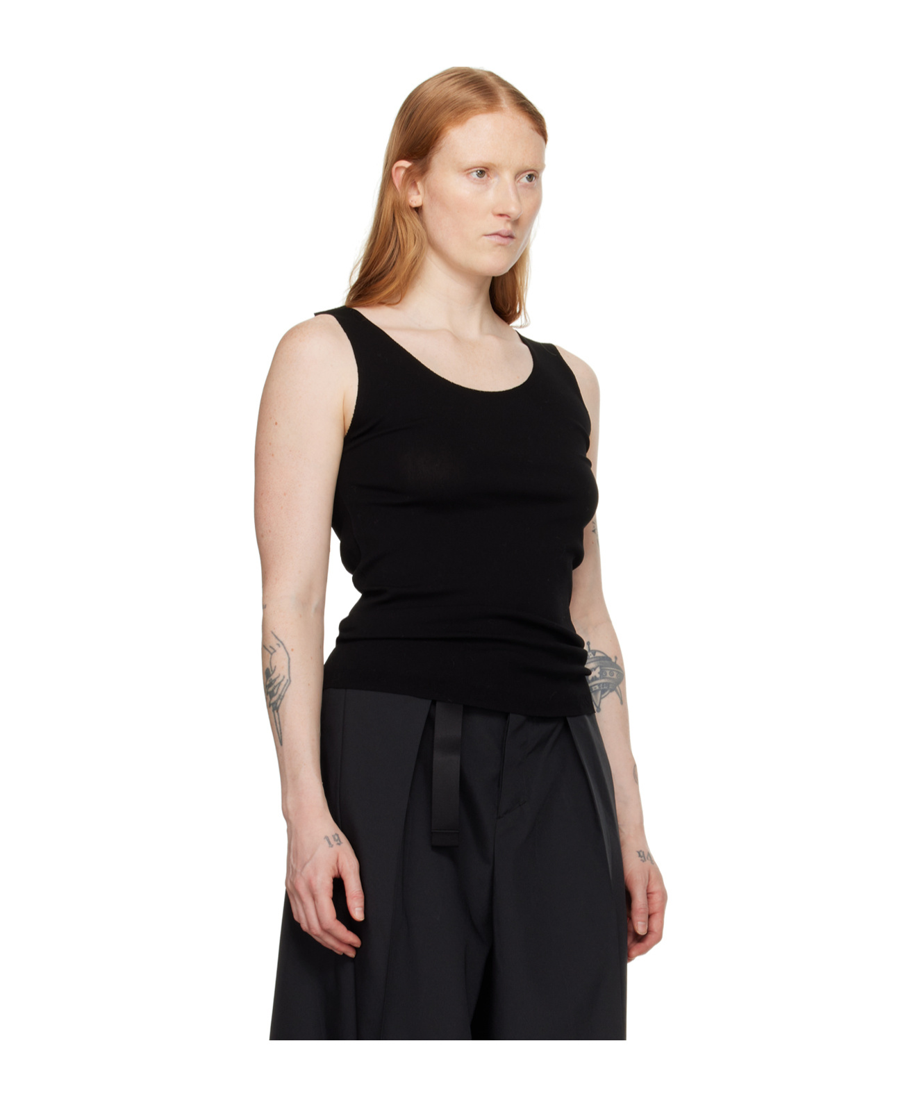 Shop Issey Miyake Rib Knitted Vest In Black