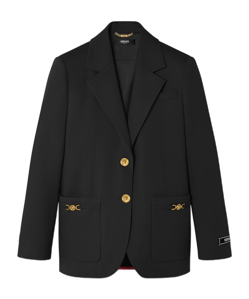 Versace Tailored Jacket With Embellished Back Detail In Black