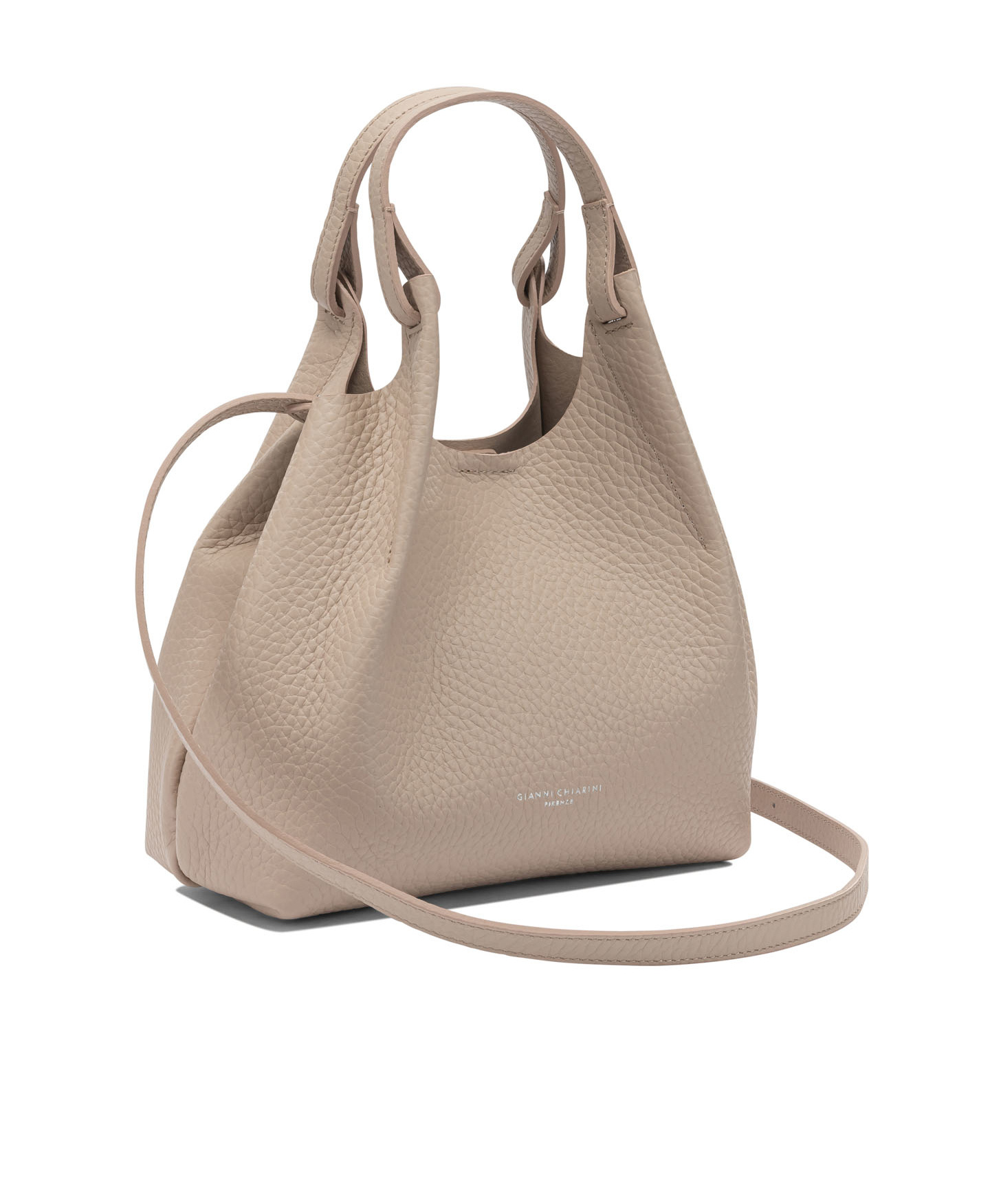 Gianni Chiarini Pebbled Shoulder Bag In Brown