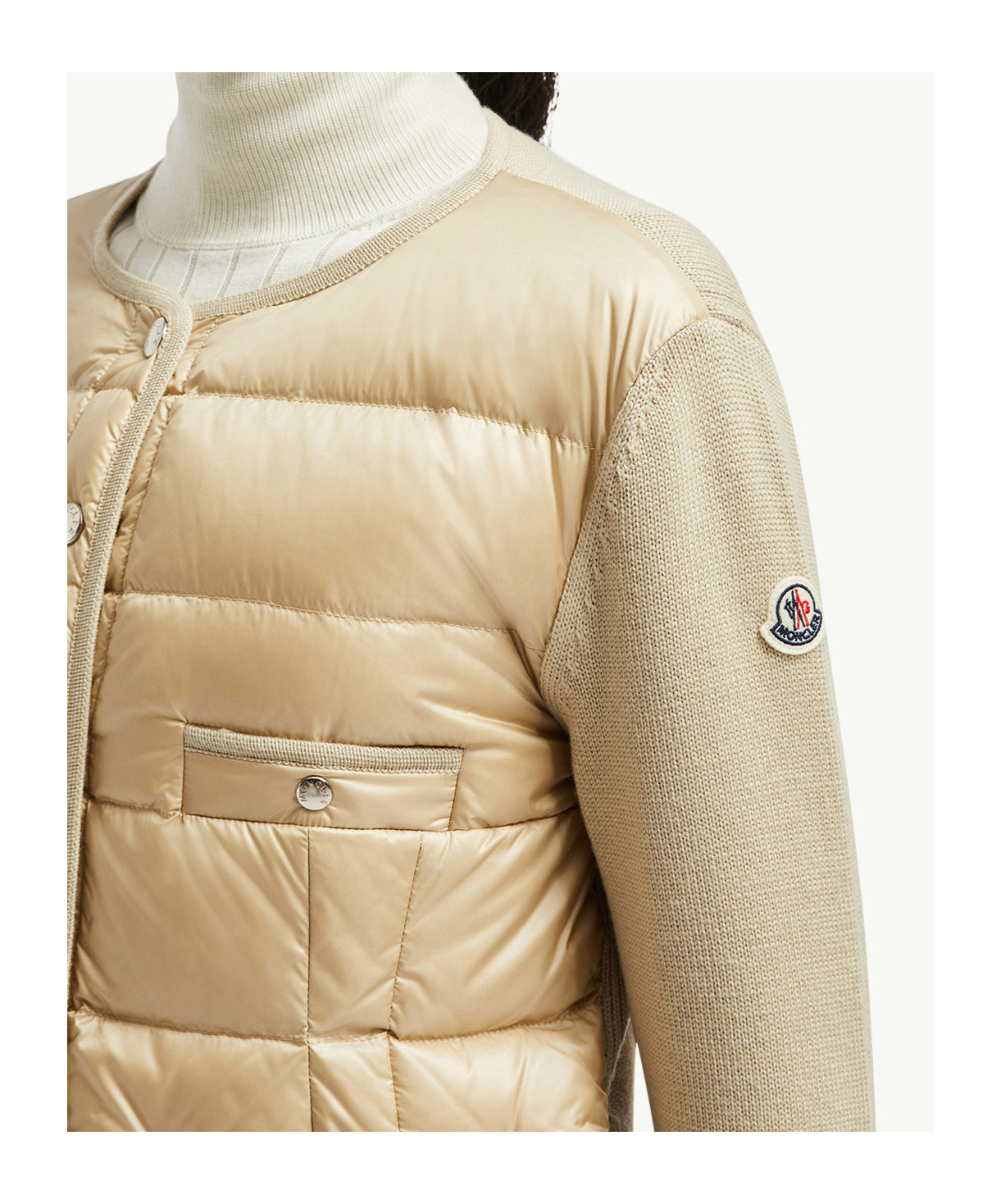 Moncler Padded Wool Cardigan In Multi