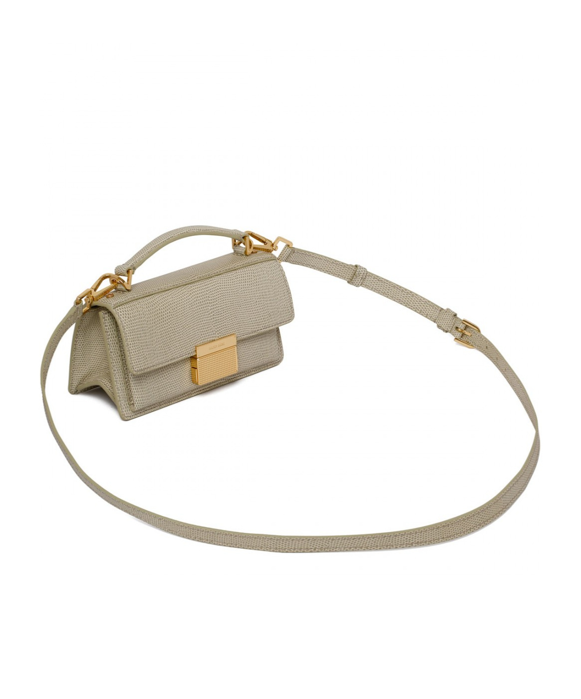 Golden Goose Venezia Small Lizard-embossed Leather Crossbody Bag In Nude