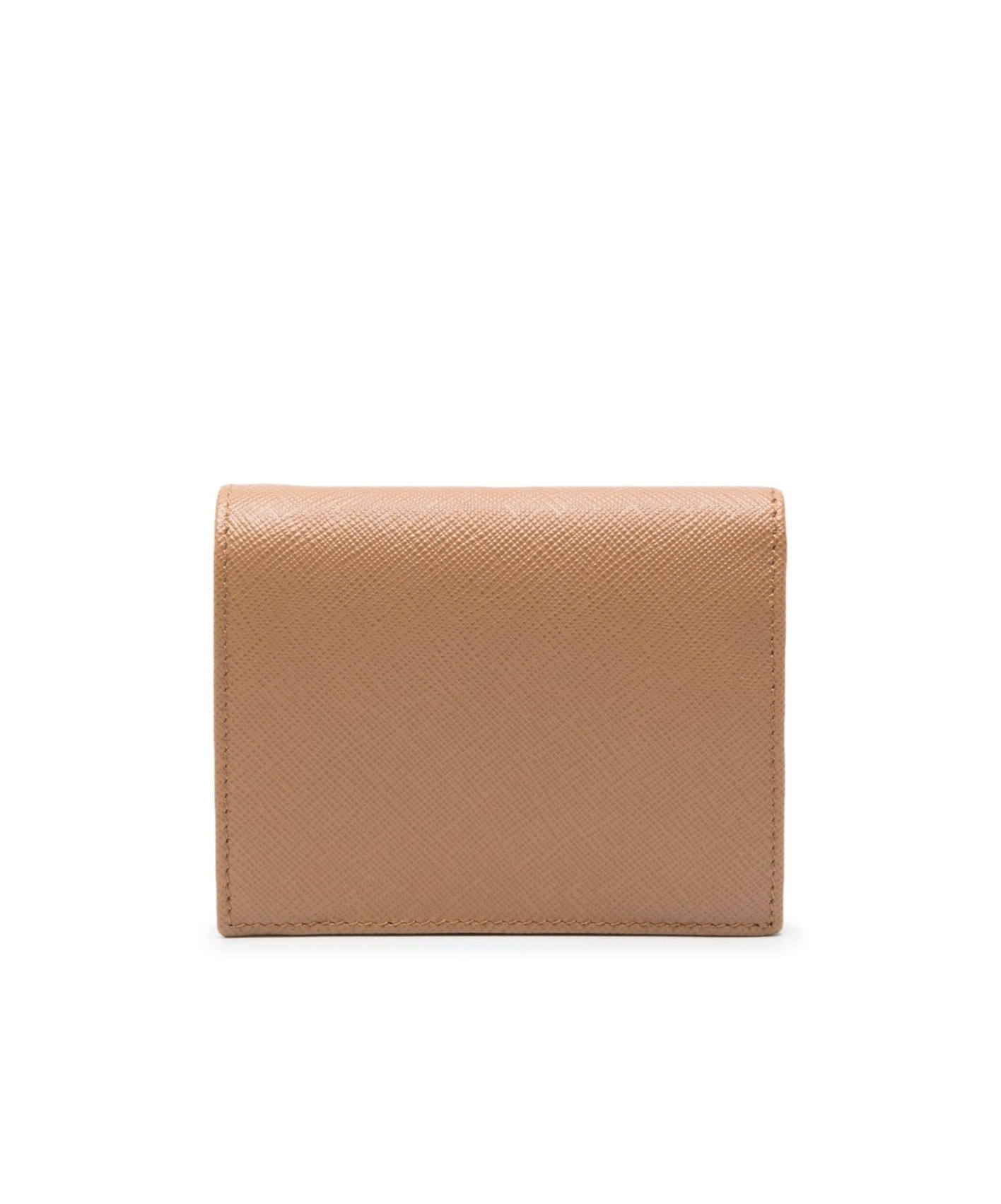 Prada Saffiano-leather Bi-fold Wallet In Brown