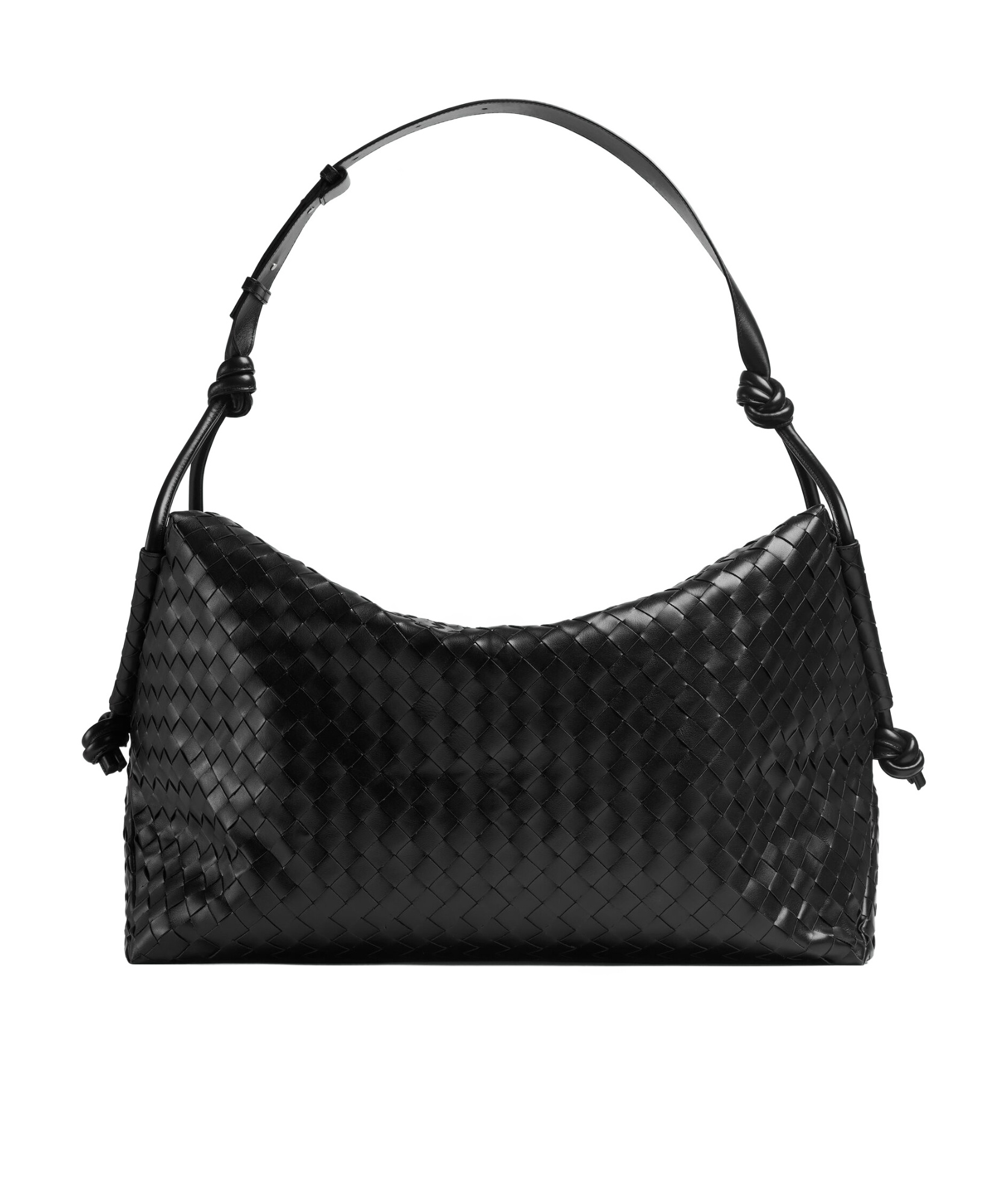 Bottega Veneta Large Woven Travel Bag In Black