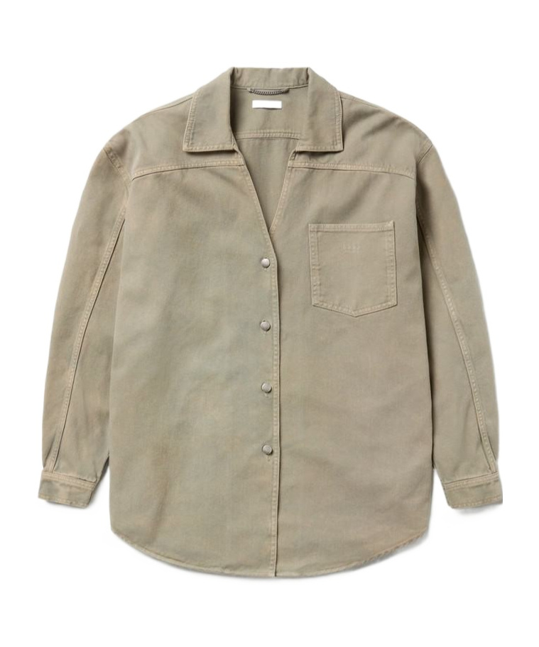 1989 Studio Light Brown Denim Overshirt In Beige