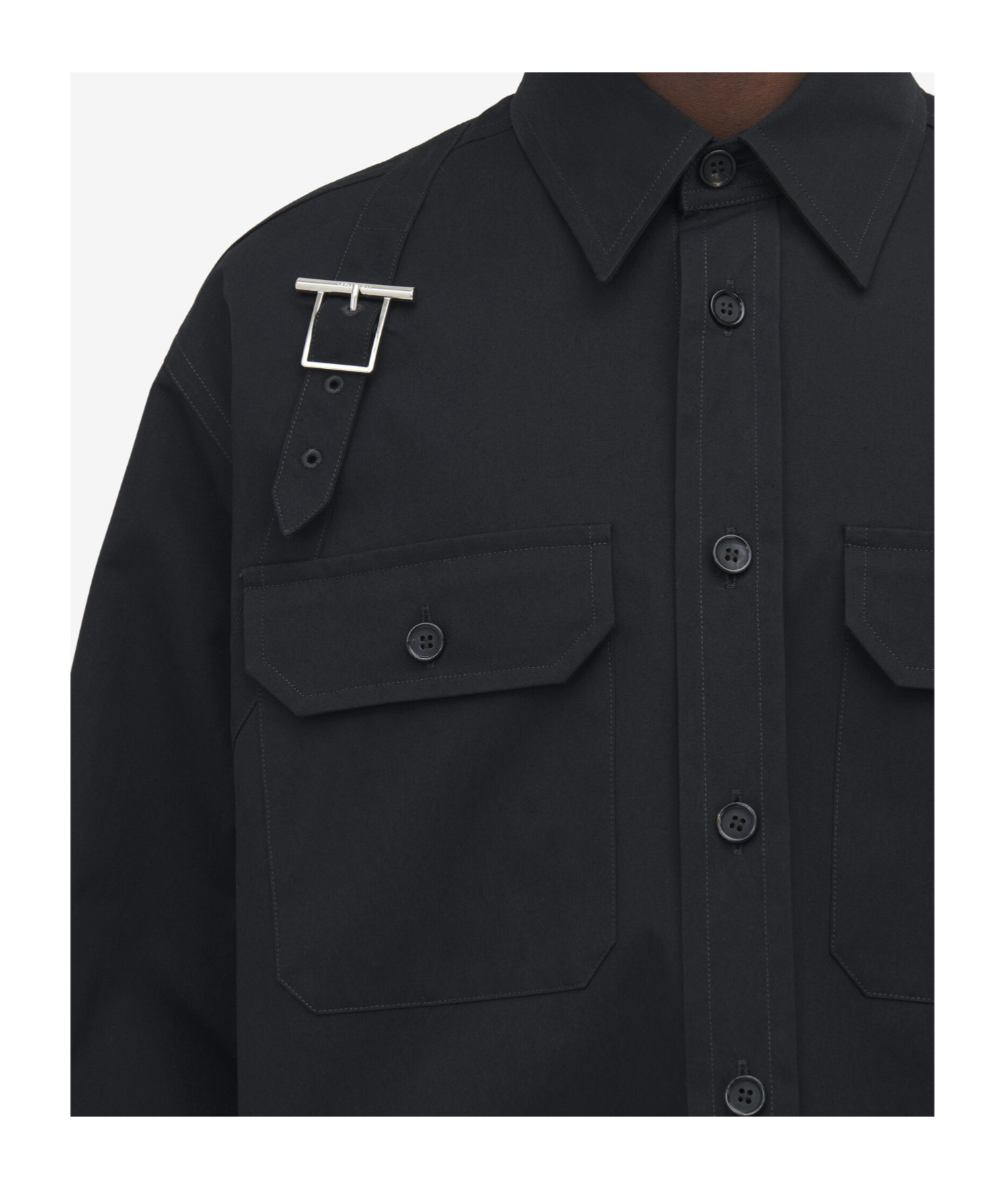Alexander Mcqueen Mcqueen T-bar Harness Utility Button-up Shirt In Black