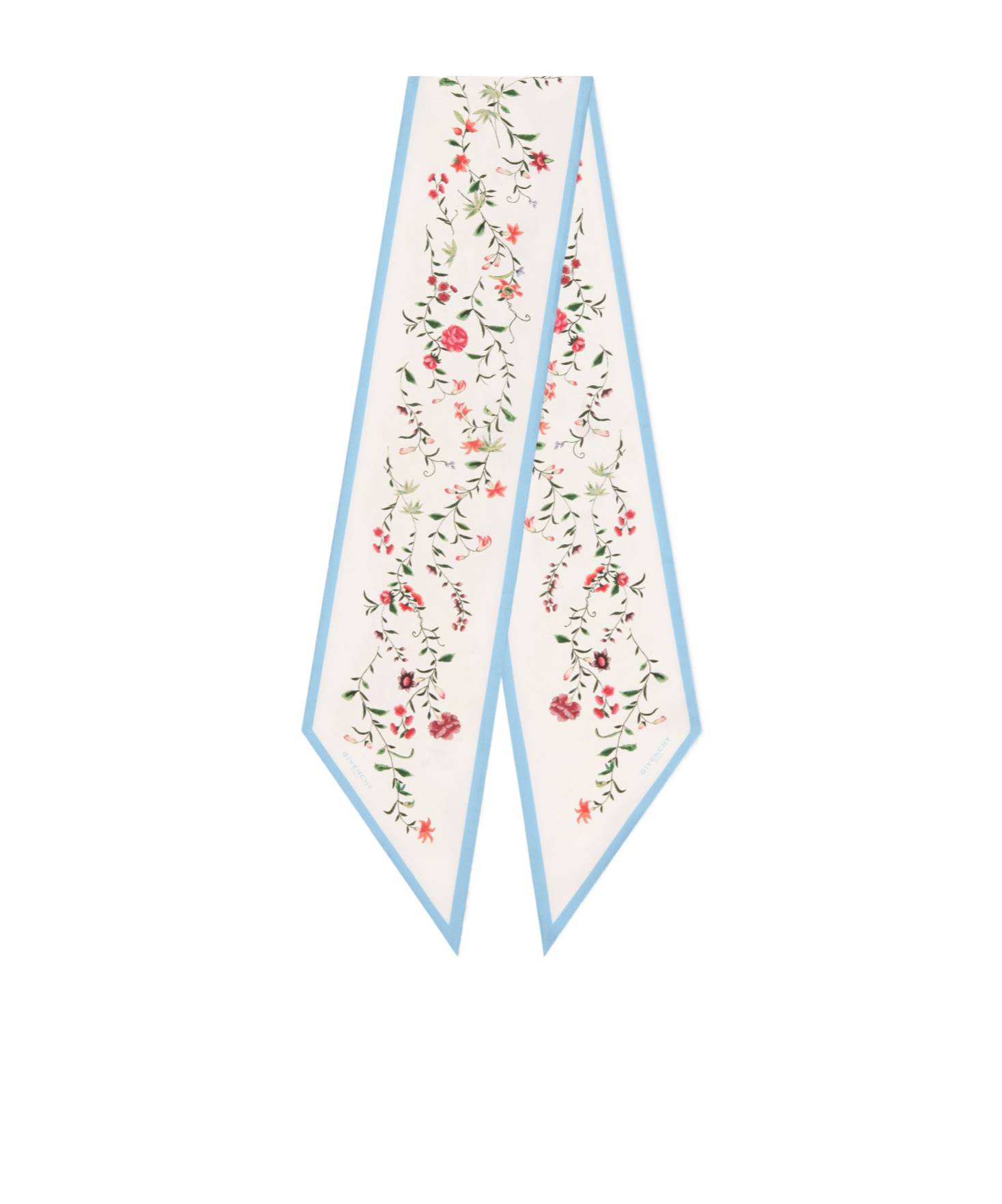 Givenchy Maxi Bandeau In Silk With Floral Print In White