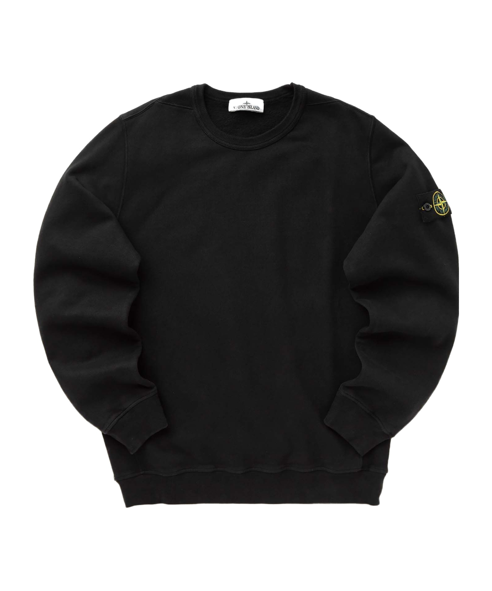 Stone Island Compass-badge Cotton Sweatshirt In Black