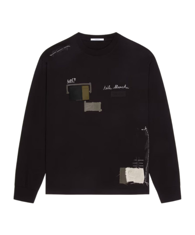 Givenchy Cotton Graphic Embroidered Sweatshirt In Black