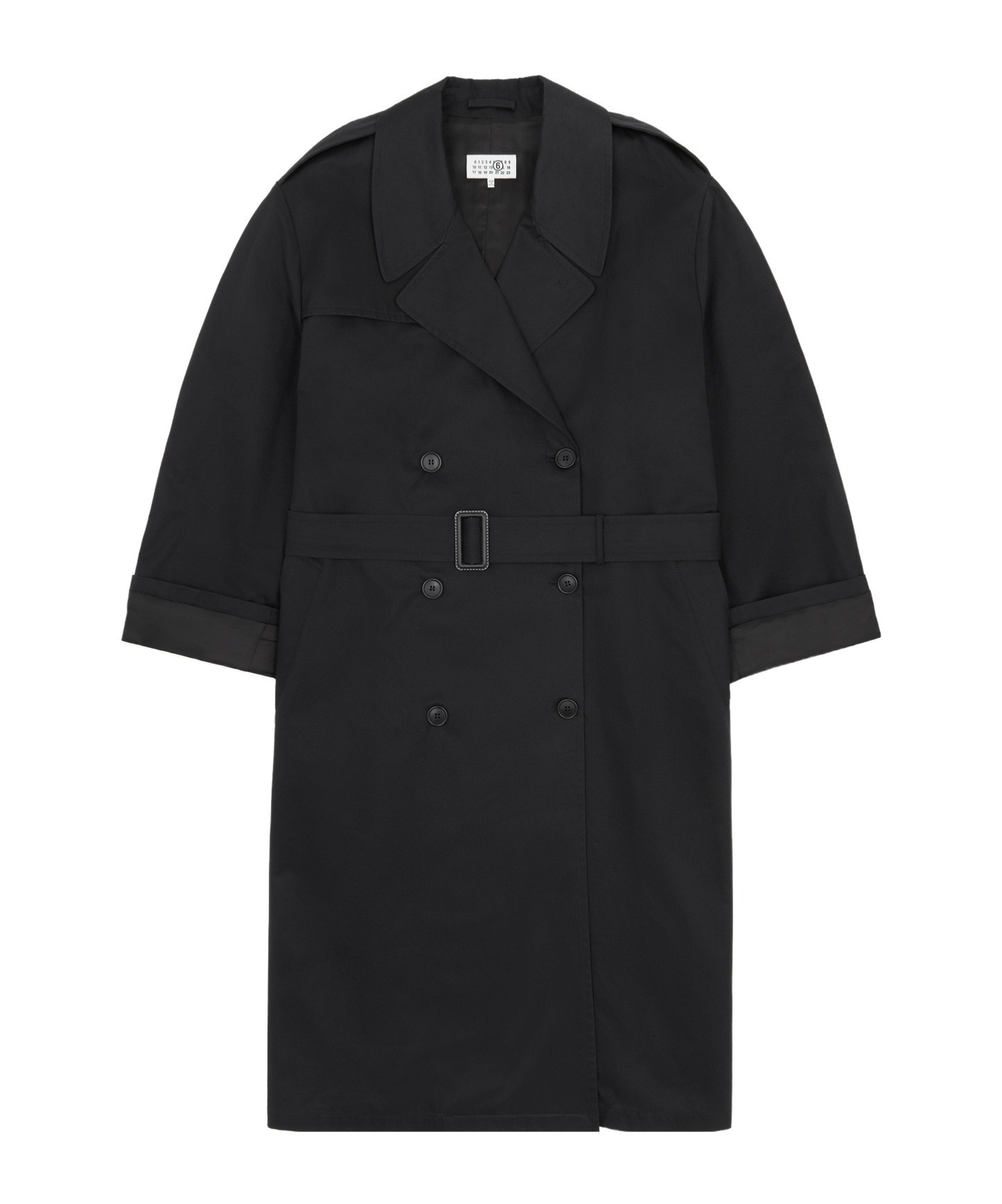 Mm6 Maison Margiela Cotton Trench Coat In Black