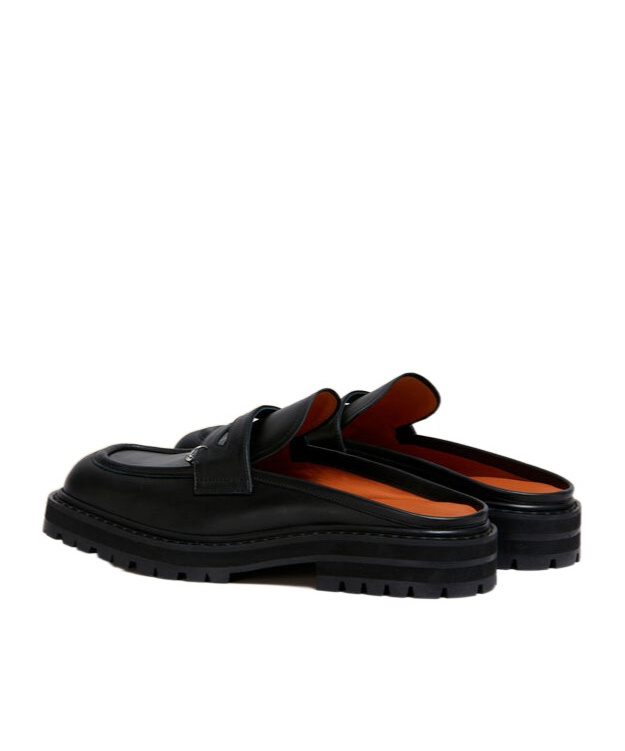 Marni Black Leather Piercing 2.0 Chunky Sabot Loafer In Black
