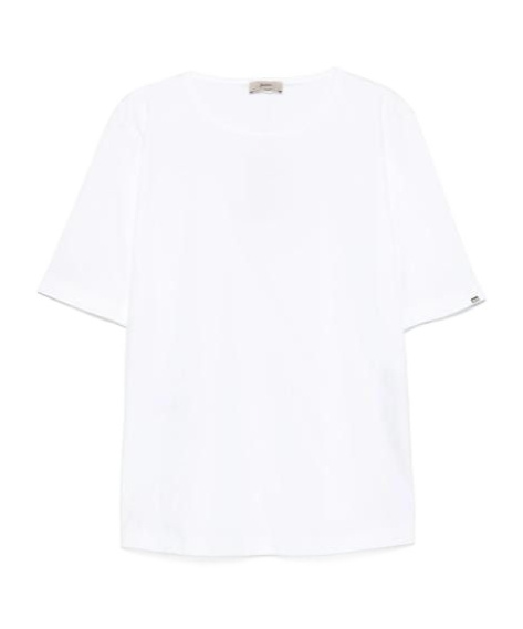 Herno Round Neck T-shirt With Snap Button Details In White