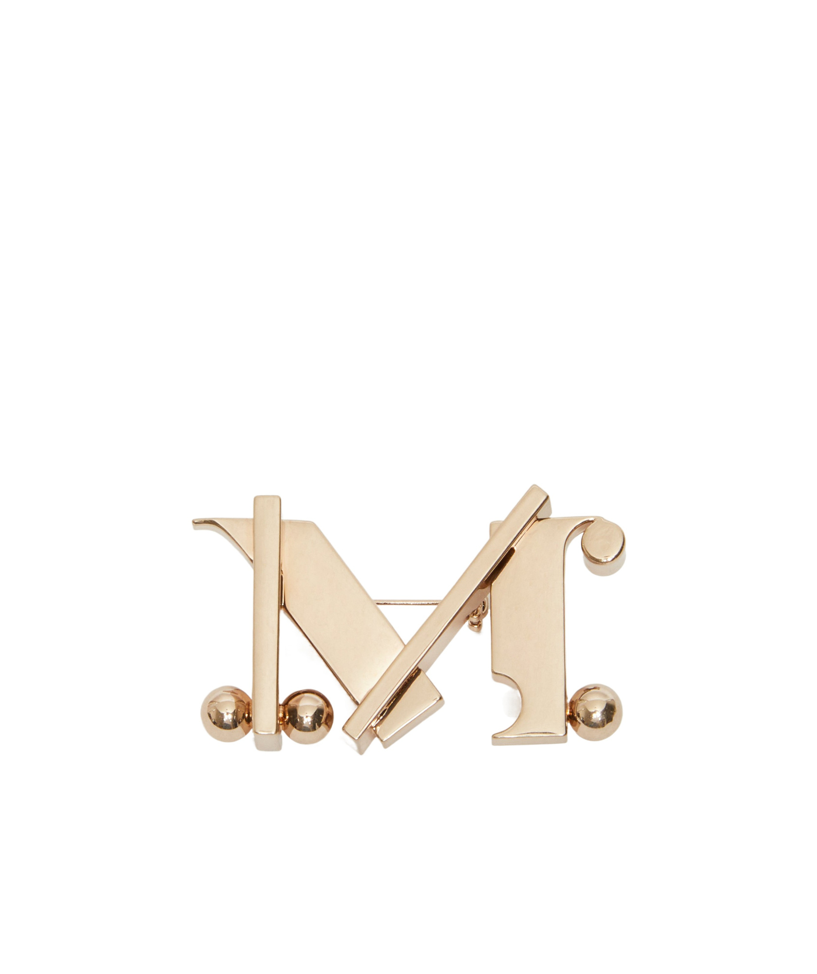 Max Mara Womens Gold Monogram Metal Brooch