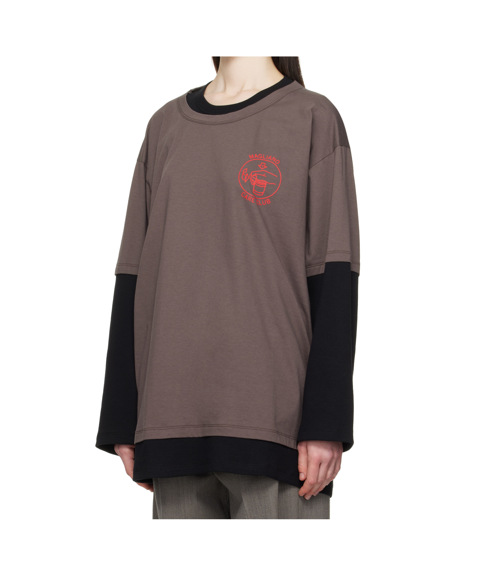 Magliano Oversized T-shirt Trauma In Black/brown