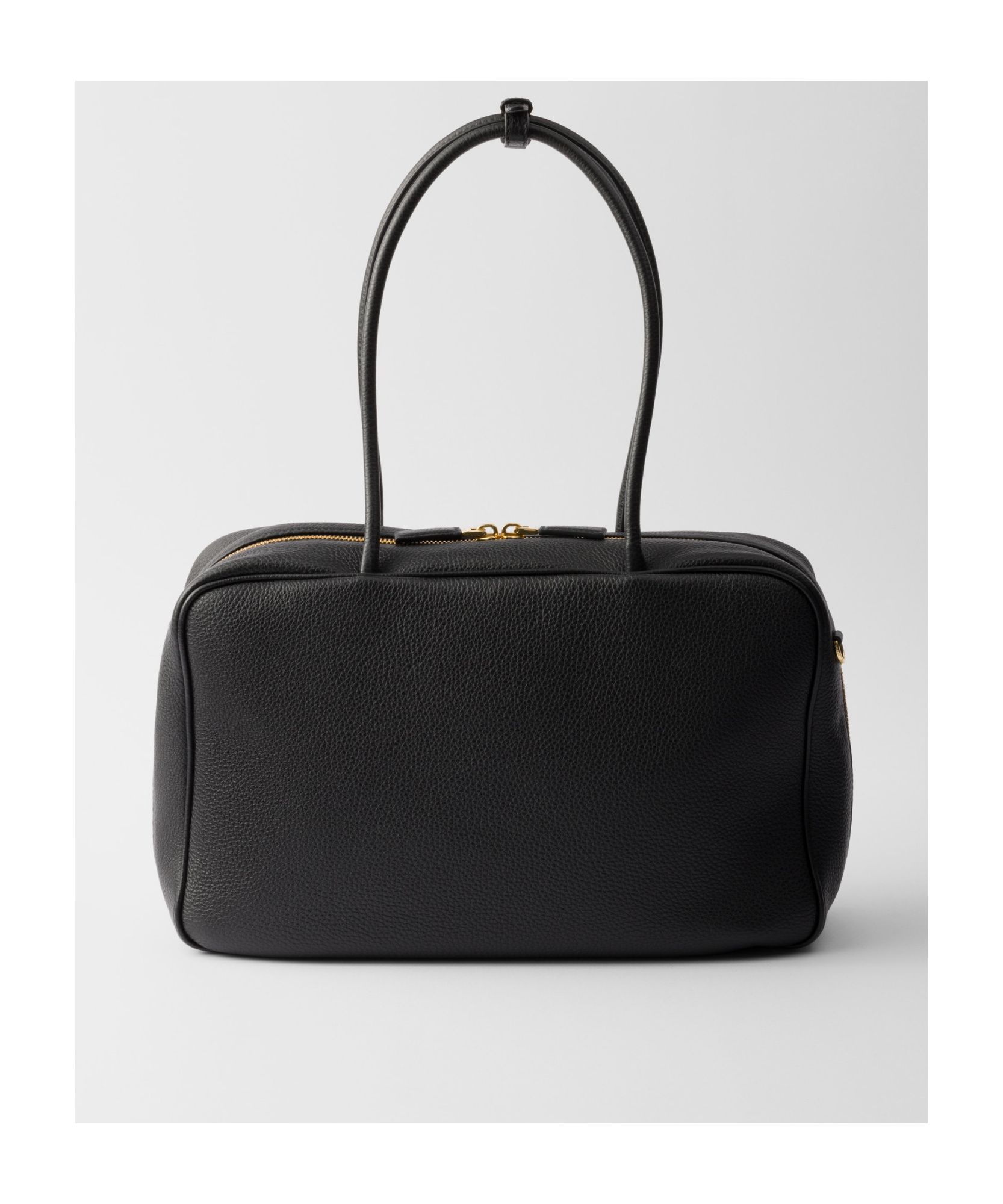 Prada Large Re-nylon And Leather Top-handle Bag In Black