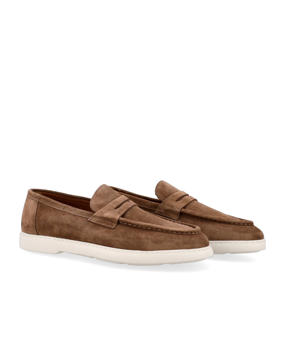 Doucal's Round Head Business Casual Shoes In Brown