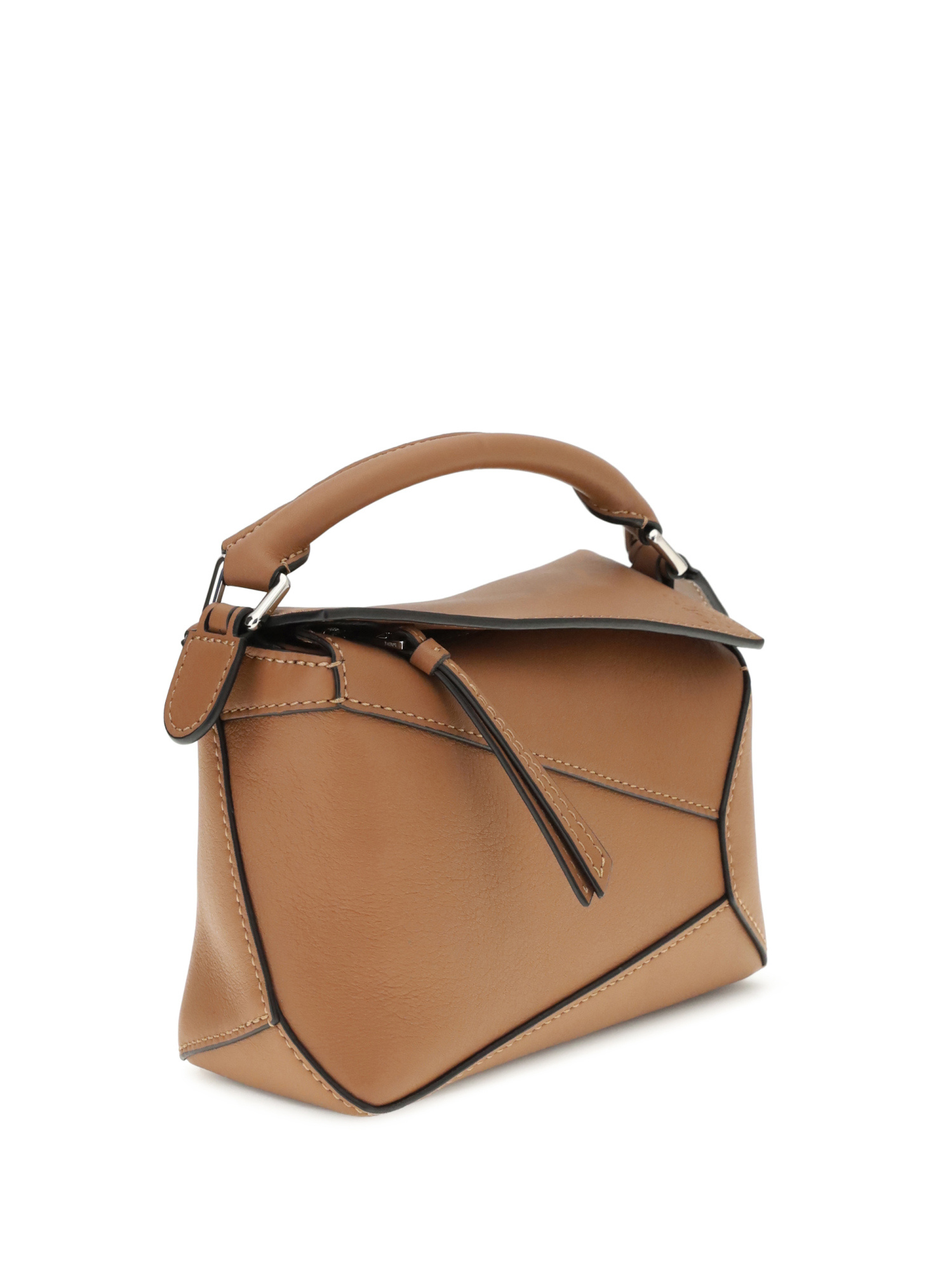 Loewe Mini Puzzle Edge Geometric-panel Tote Bag In Brown