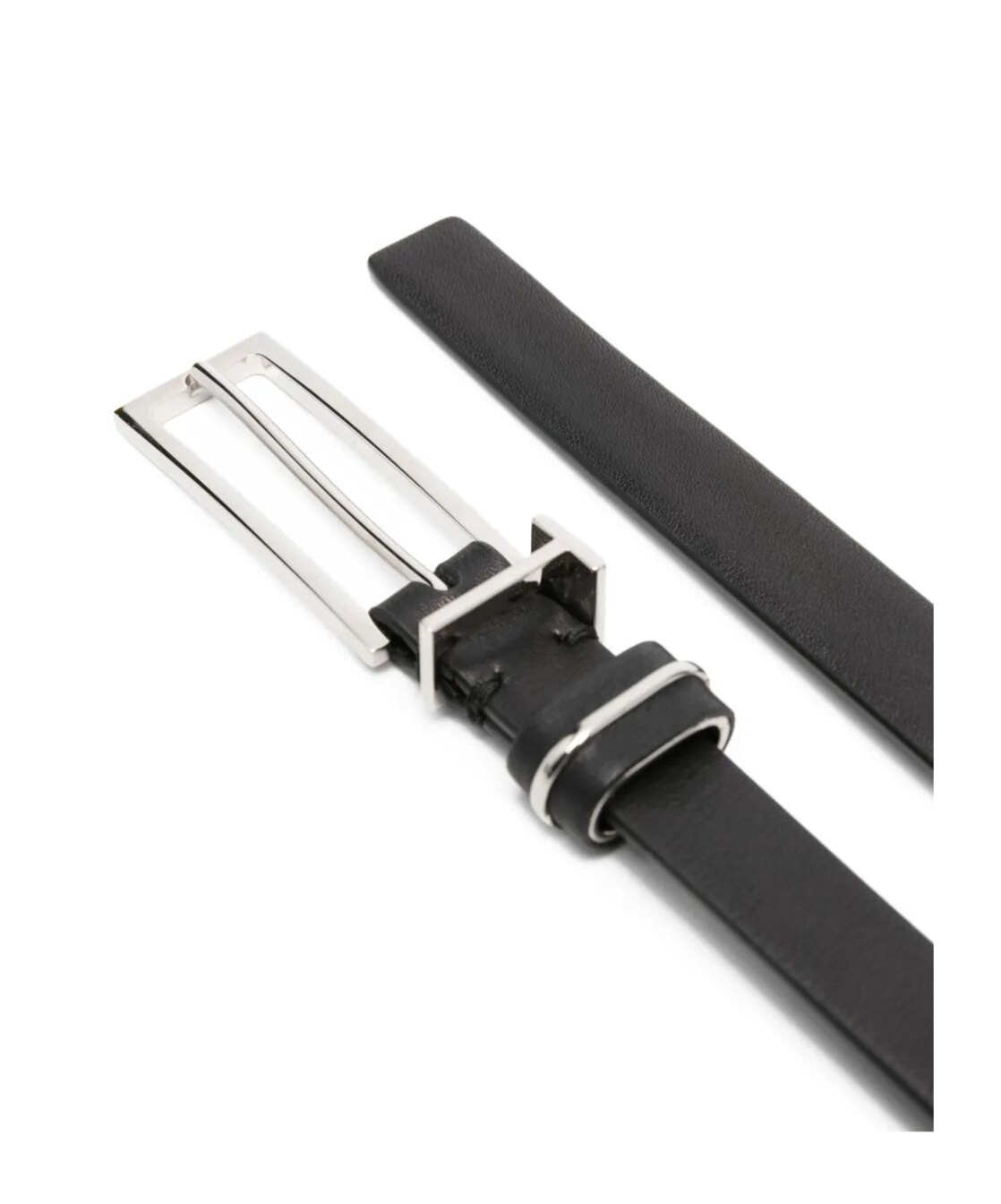 Tom Ford Natural Leather Metal T Loop Belt 15 Mm Accessories In Black