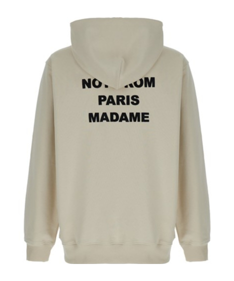 Drôle De Monsieur Beige Hoodie With Front And Rear Logo In Cotton Man In Nude