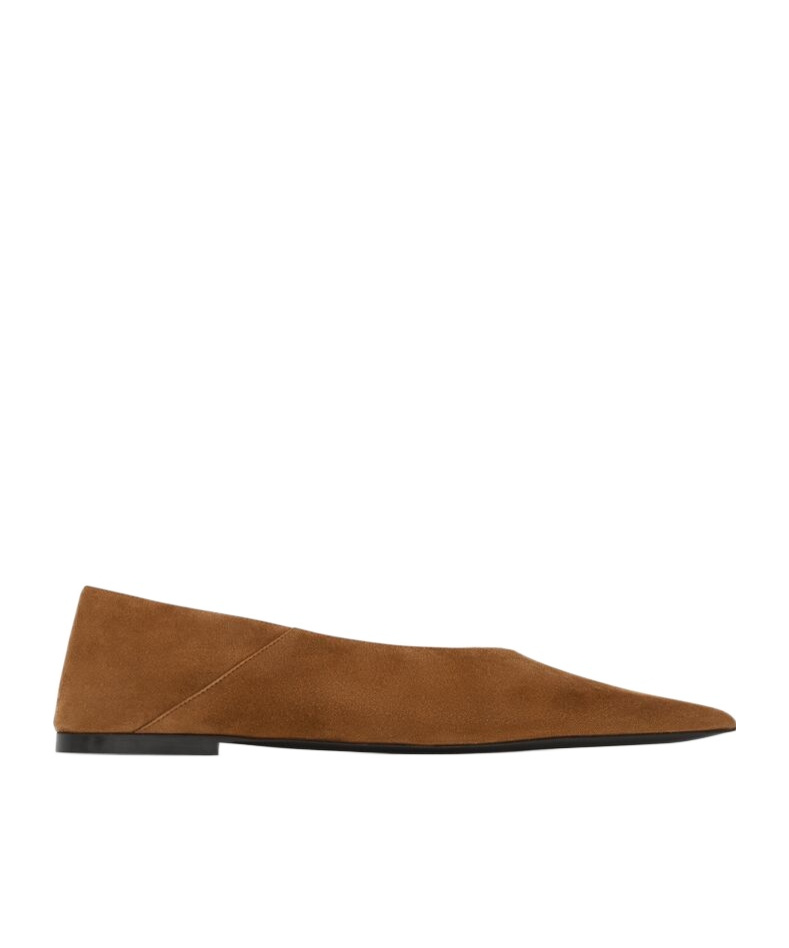 Saint Laurent Nour Slippers In Suede In Brown