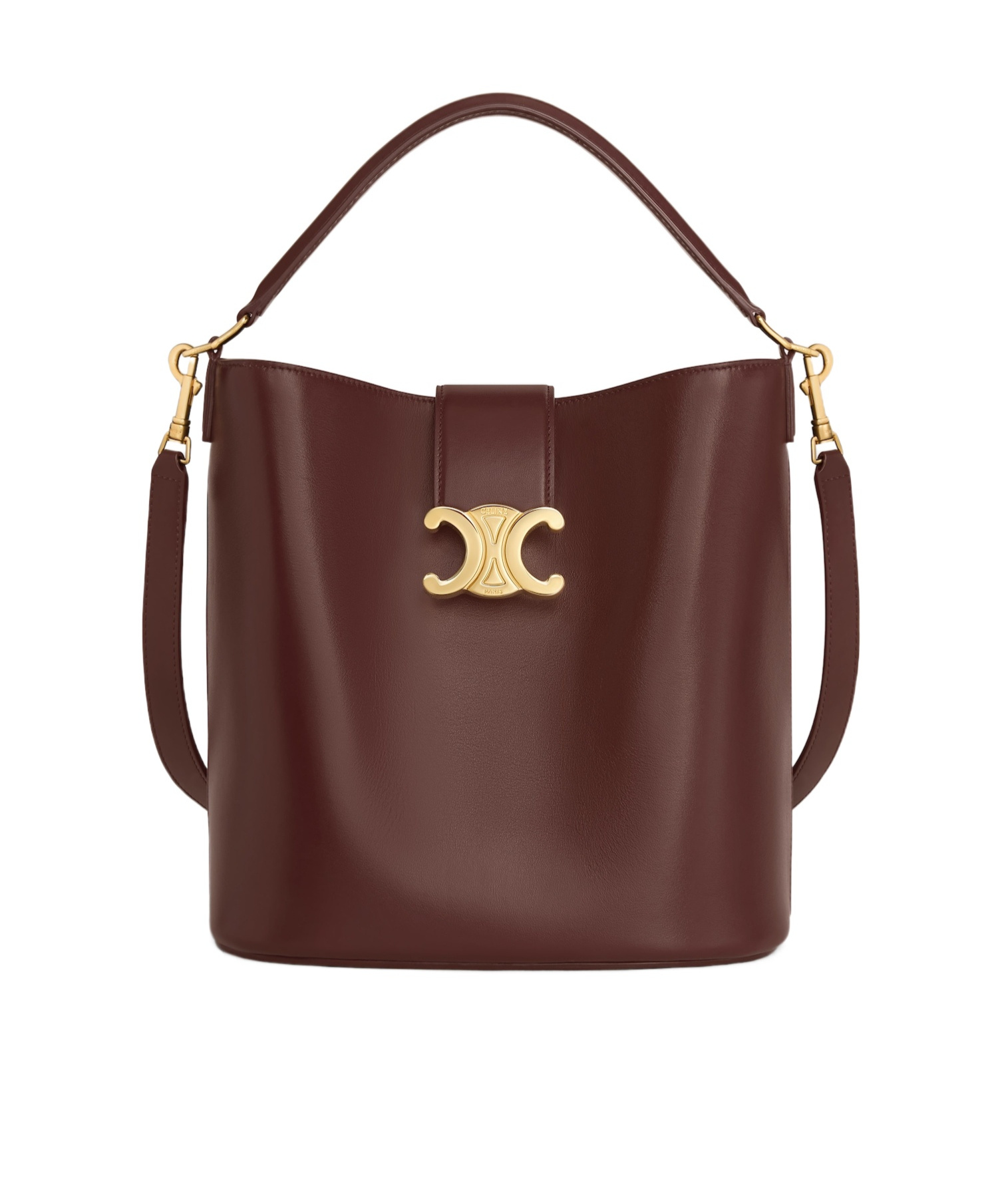 Celine Medium Bucket Louise In Smooth Calfskin In Brown