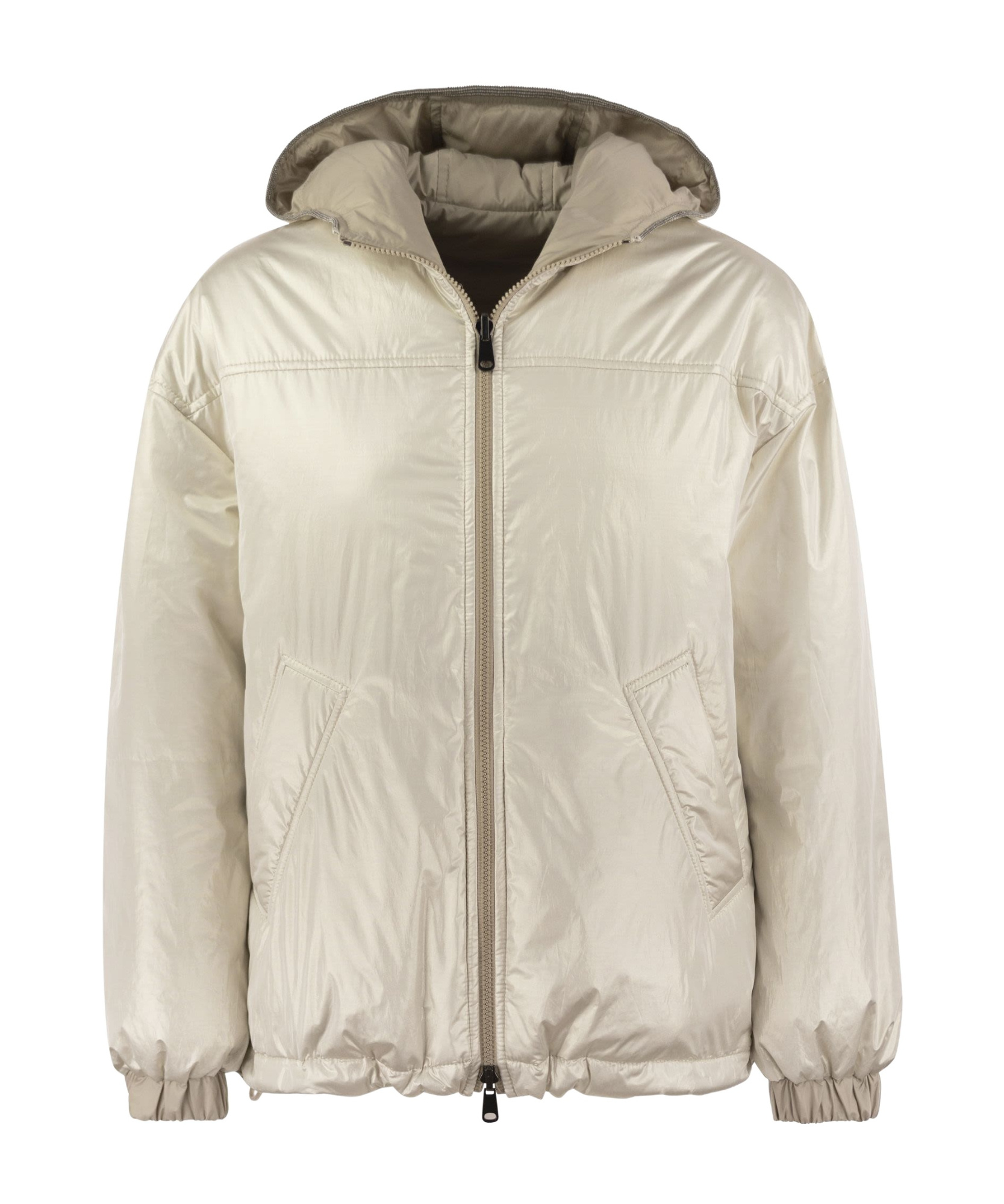 Brunello Cucinelli Women's Piumino M/l Reversibile Platino In Gray