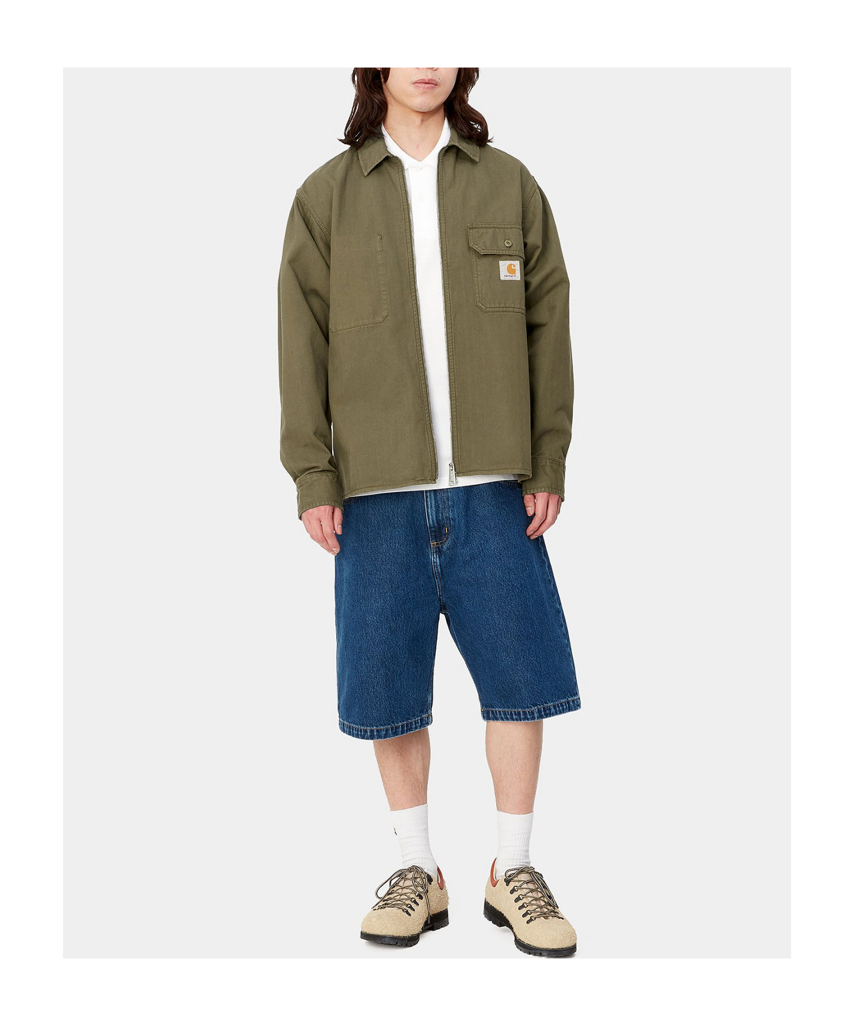 Carhartt Shirt Jacket With Logo In Green