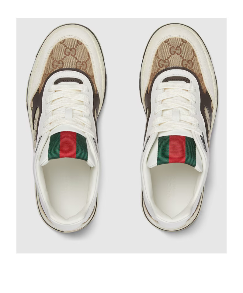 Gucci Re-web Low-top Sneakers In Gold