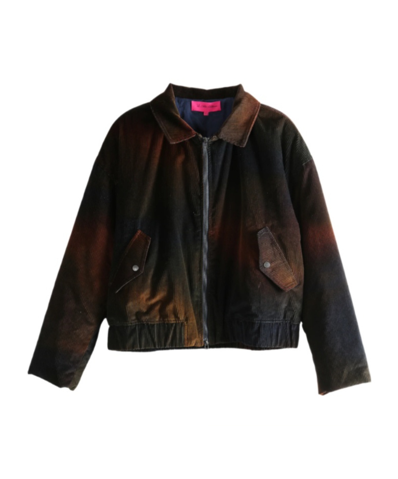 The Elder Statesman Ombre Quilted Corduroy Jacket In Black