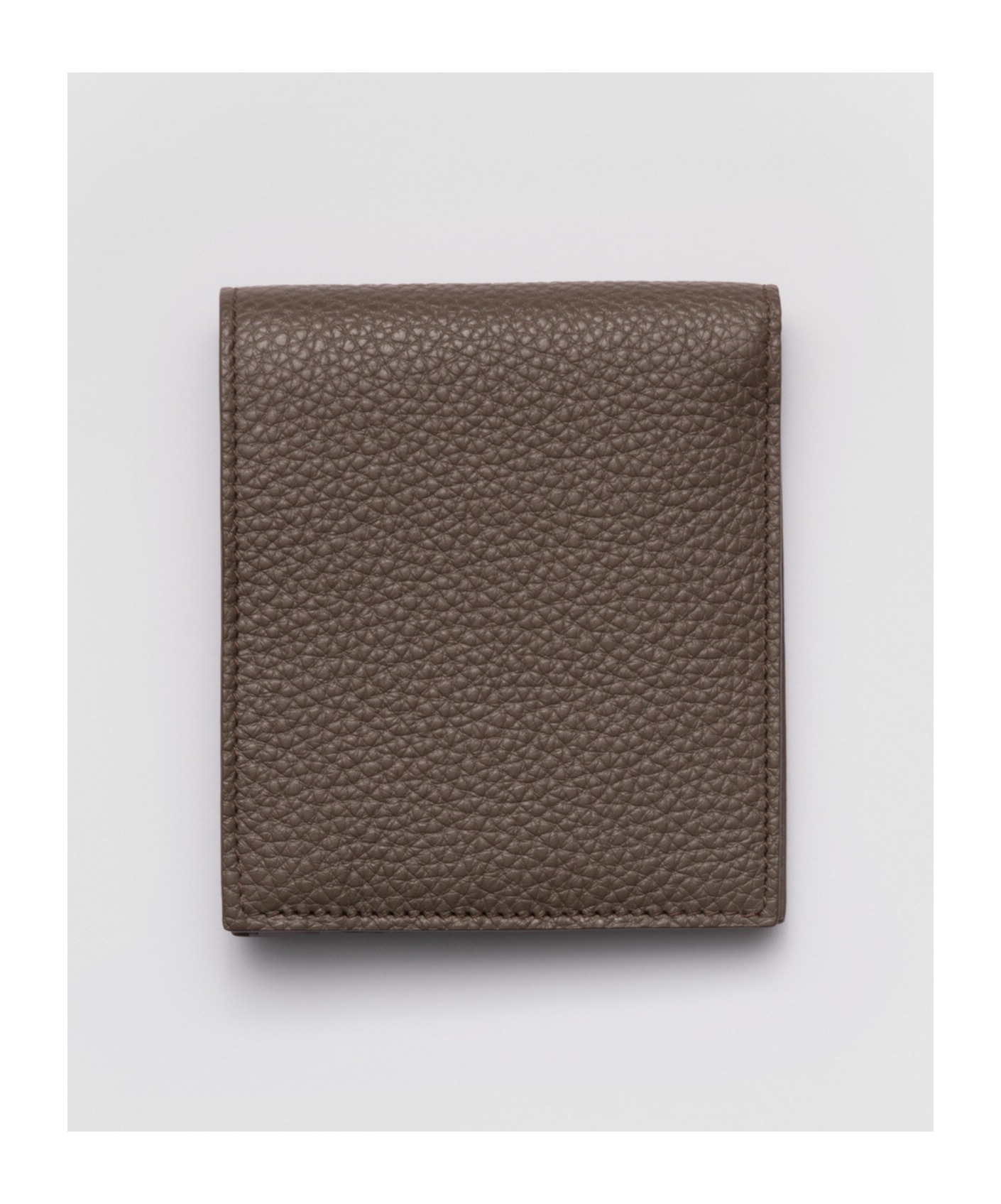 Prada Grained Leather Triangle Wallet In Brown
